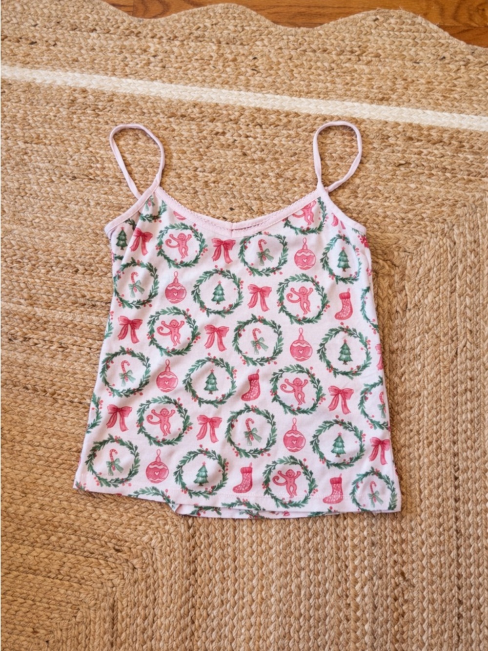Roller Rabbit Christmas print pajama cami top